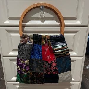 Petro Zillia wooden handle shoulder bag rare!